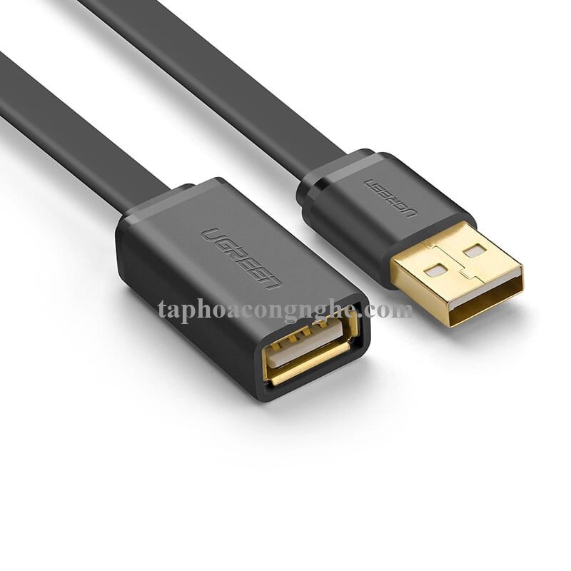 Ugreen 10886 0.5M màu Đen Cáp tín hiệu nối dài USB 2.0 lõi thuần đồng dáng dẹt US103 30010886